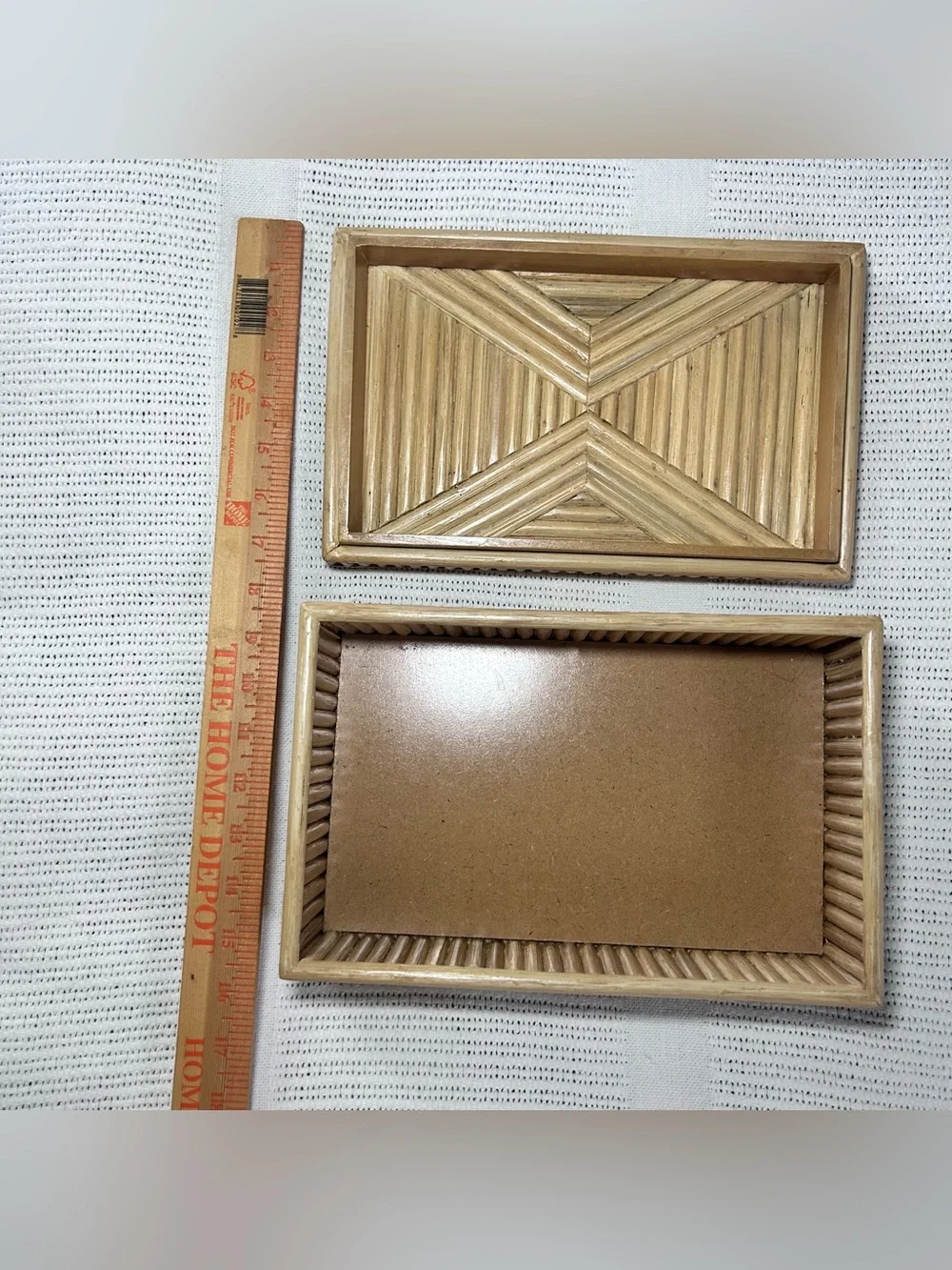 Williams Sonoma Pencil Reed Trinket Box Split Bamboo